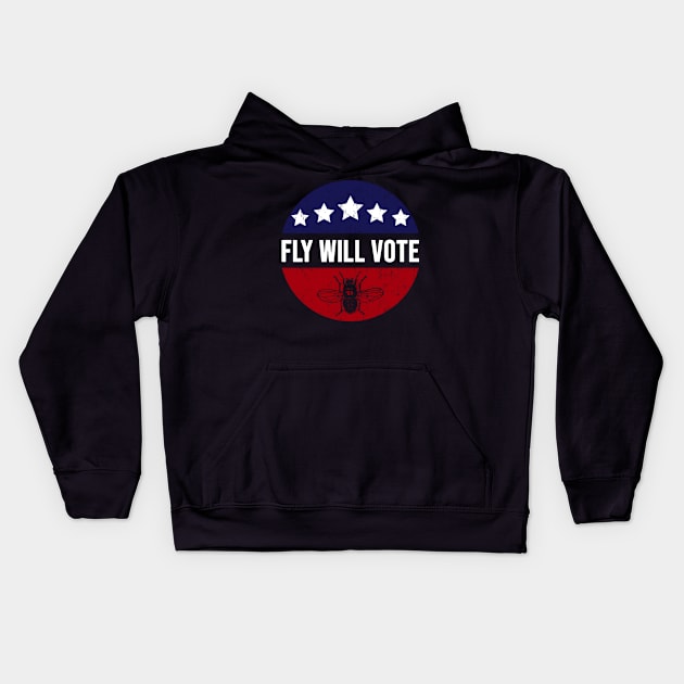 Fly Will Vote - Fly On Mike Pence - Presidential Debate Kids Hoodie by dokgo